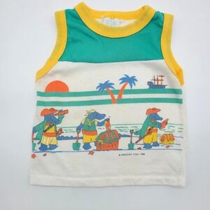 Vintage Andover Togs 1988 Vintage Tank Top Pirate Beach Cartoon Graphic Size 3T